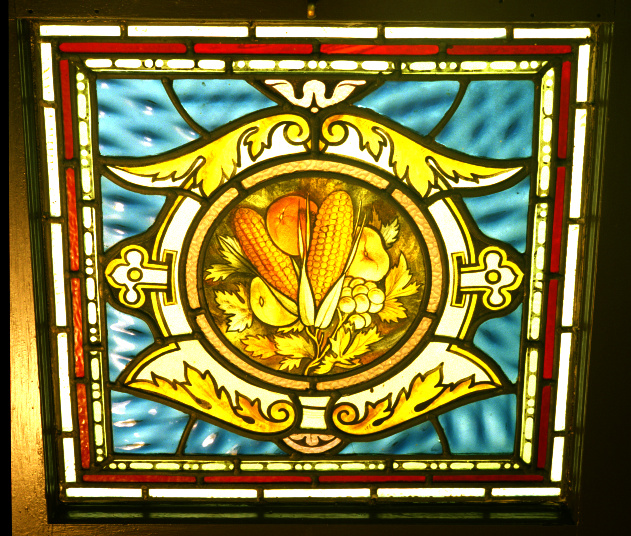 Part of stained glass window, Booloominbah, 2000