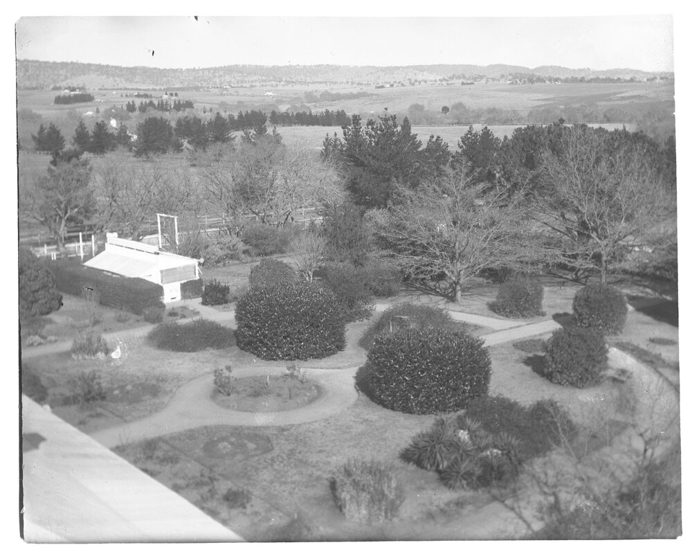 Elevated view of a large garden
