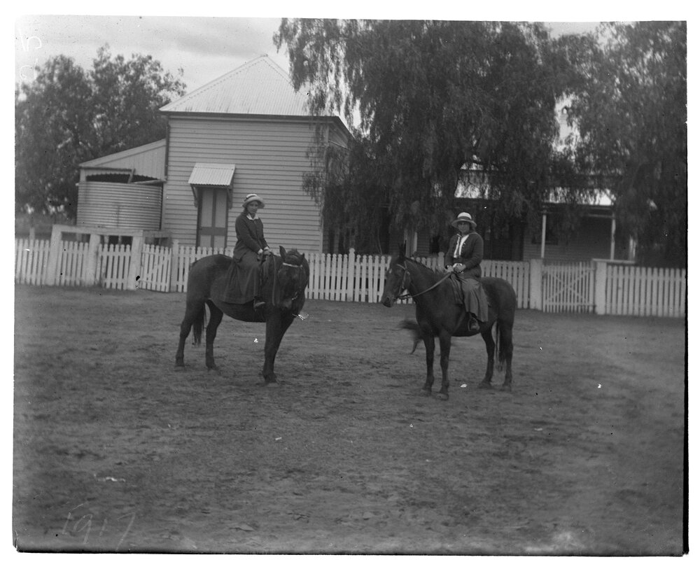 Two women on horseback