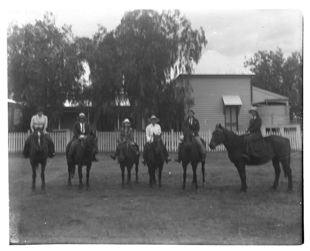 Six women on horseback