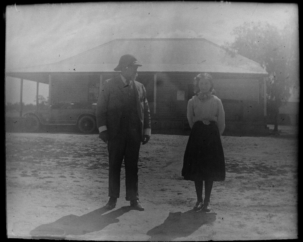 Man and woman standing outside