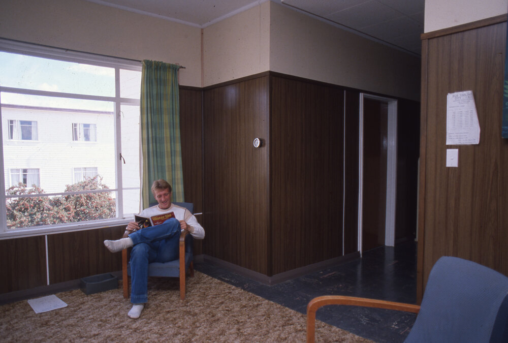 Student reading, Wright College, UNE