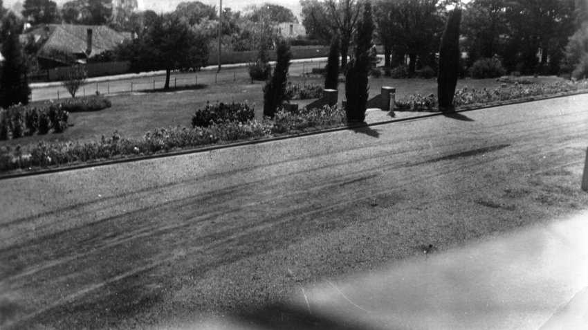View over Armidale Teachers' College grounds from Plant Biology Lab, February 1945