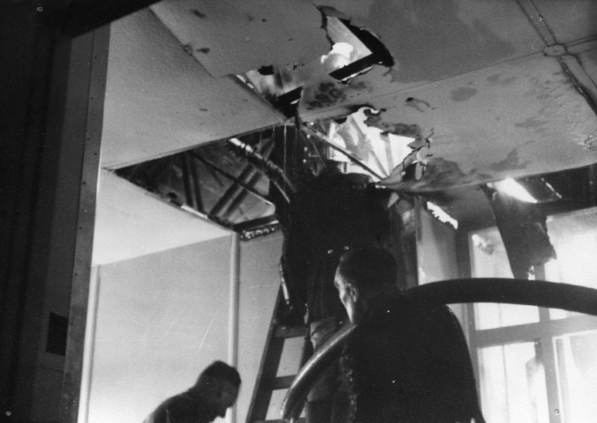 Armidale Teachers' College, Newling House fire damage, 1957