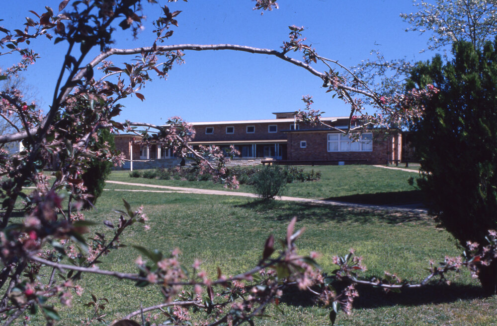 View towards Wright College through the trees, UNE