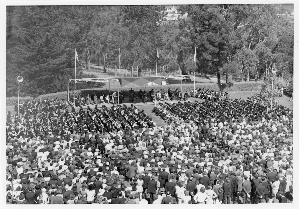 Aerial view of Graduation, UNE