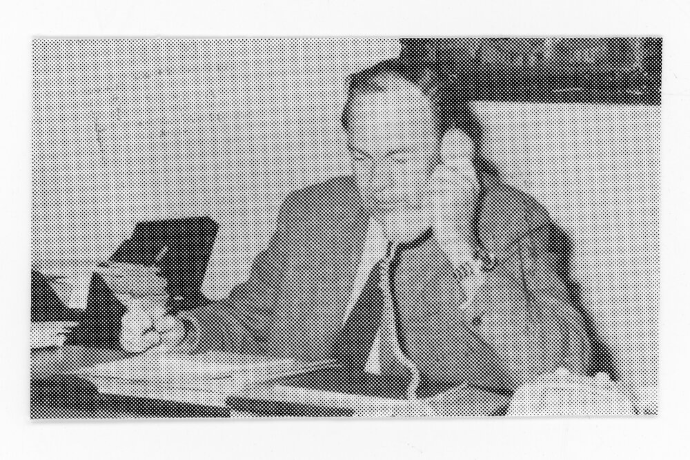 Professor Lazenby on the telephone