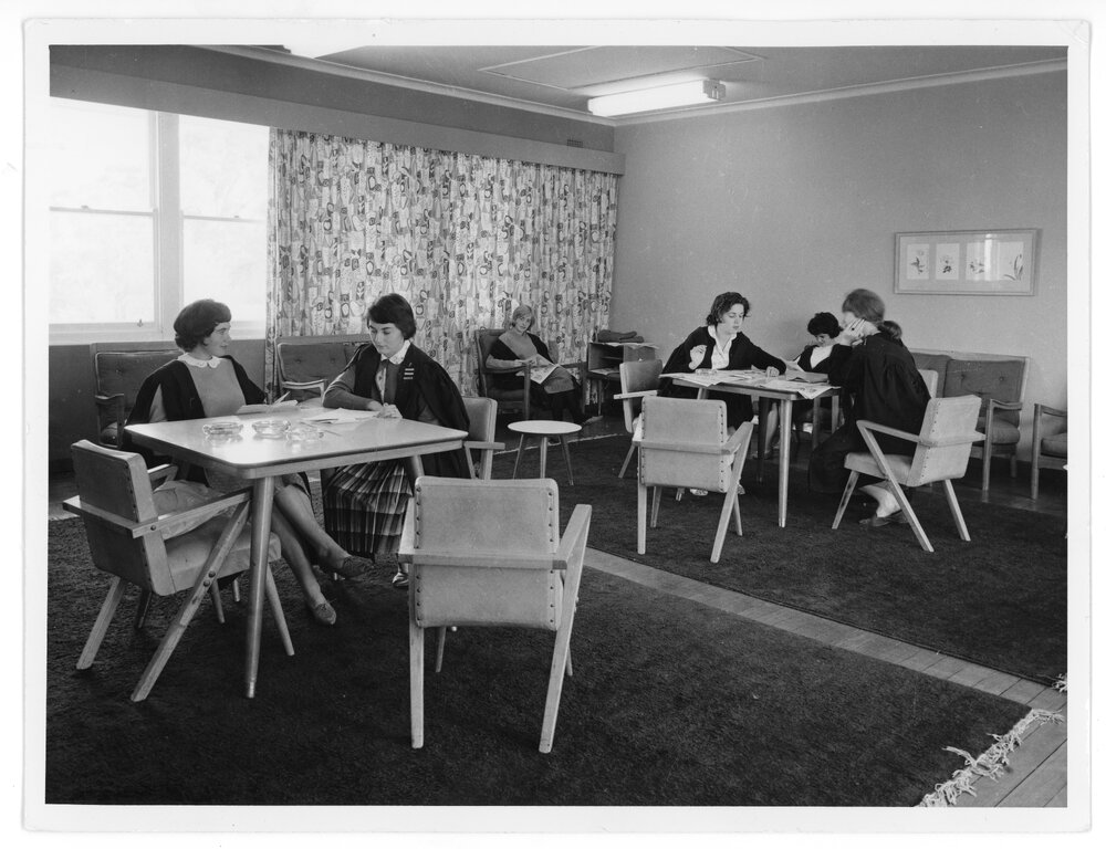 Group of students studying in Union Common Room, UNE