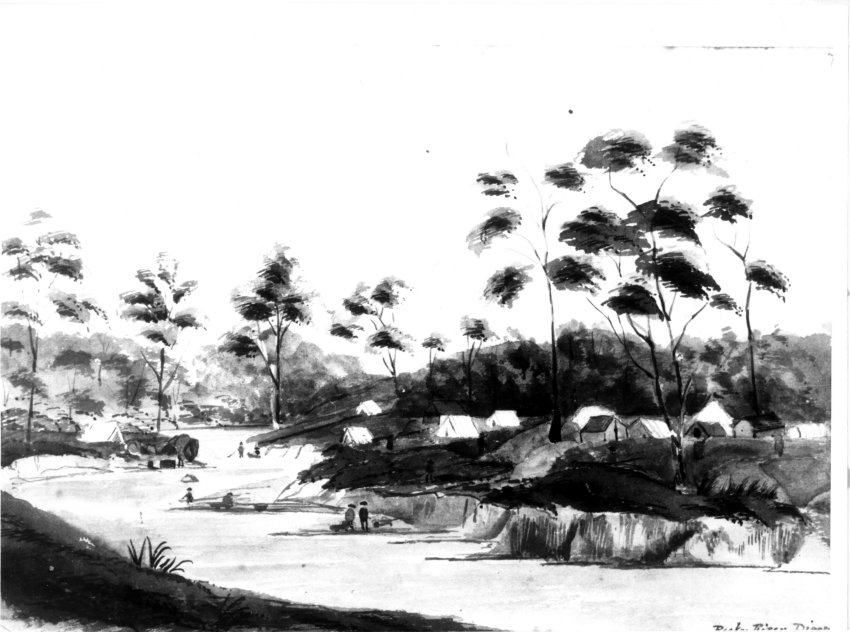 Gold mining at Rocky River diggings, near Uralla NSW, 1856-1857