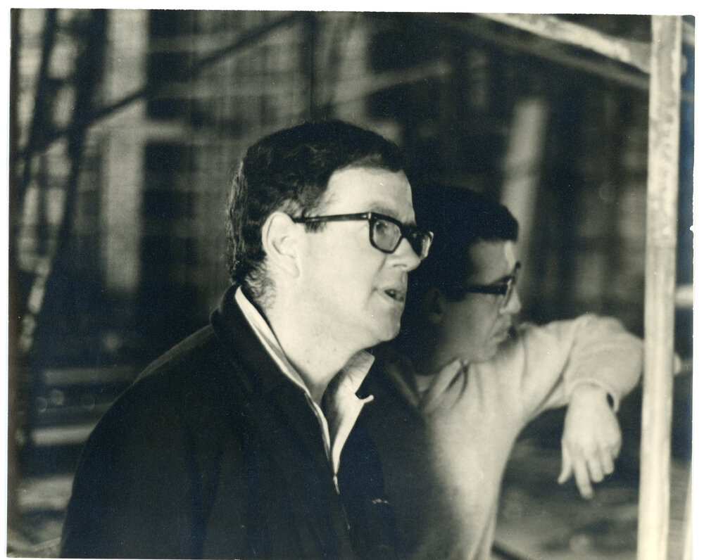 John Ryan and another gentleman on a building site