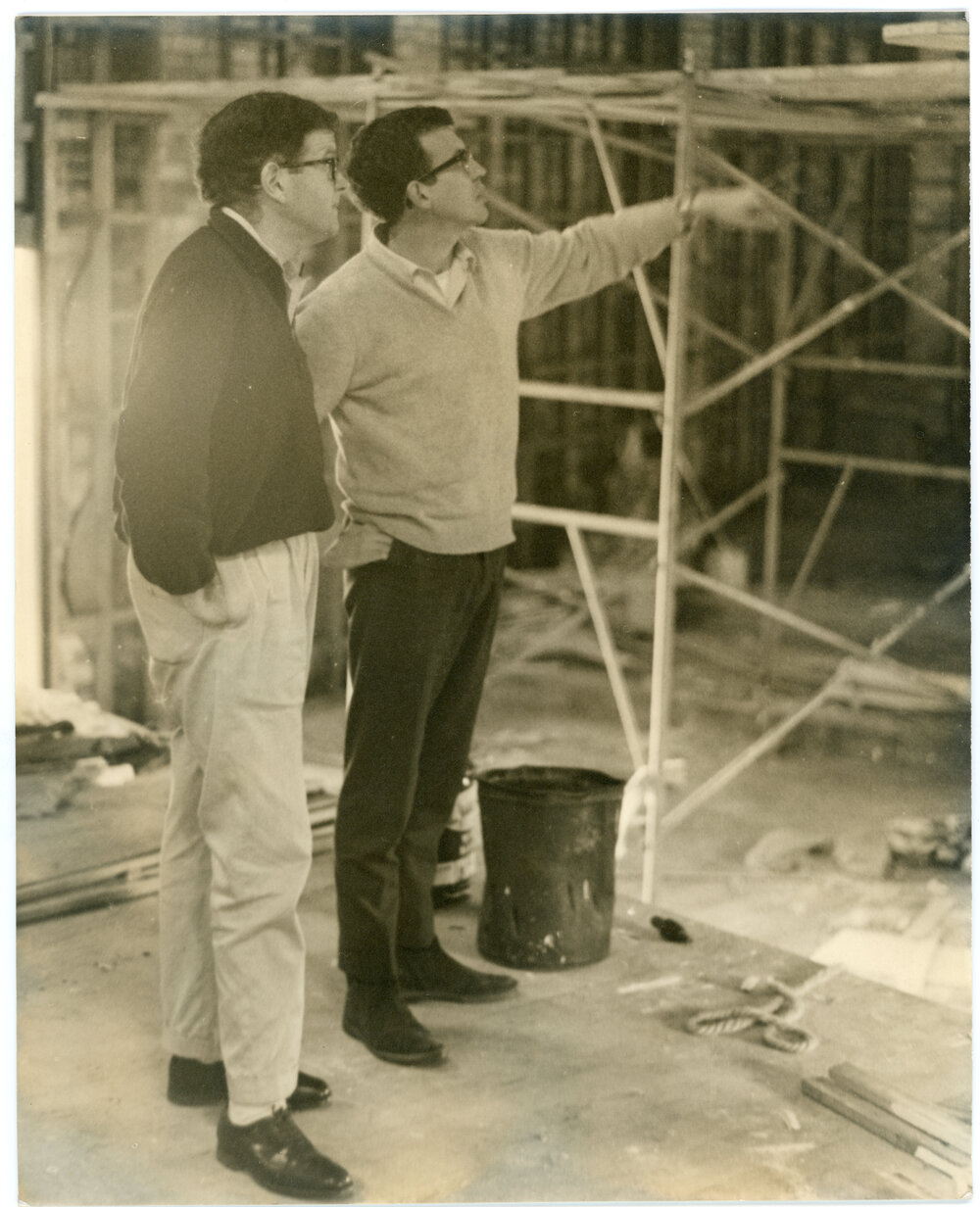 John Ryan and another gentleman on a building site