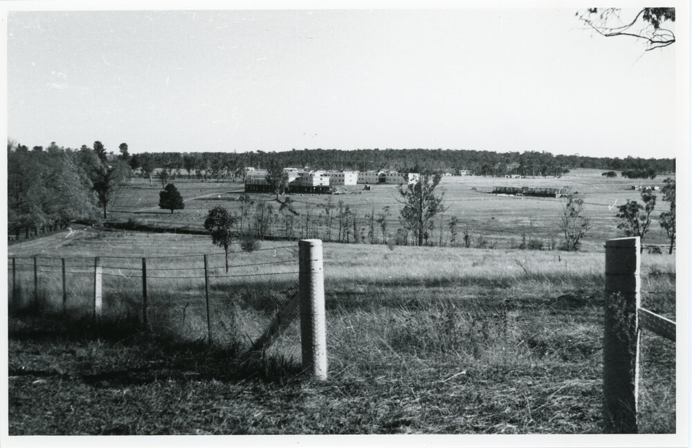 View towards Wright College from the fence line, 1958