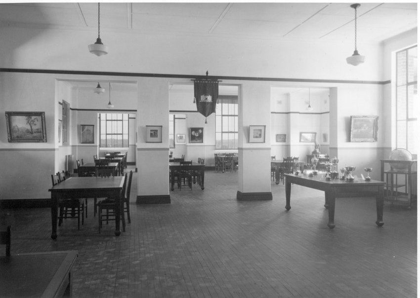 Armidale Teachers' College: Part of the College Library showing some of the paintings