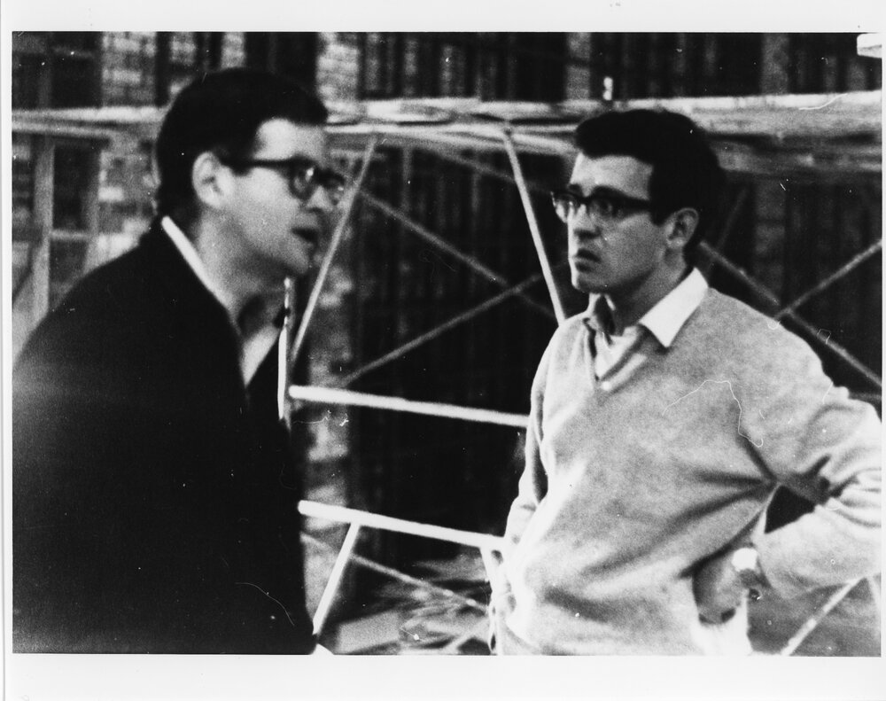 John Ryan and another person at a Wright College building site