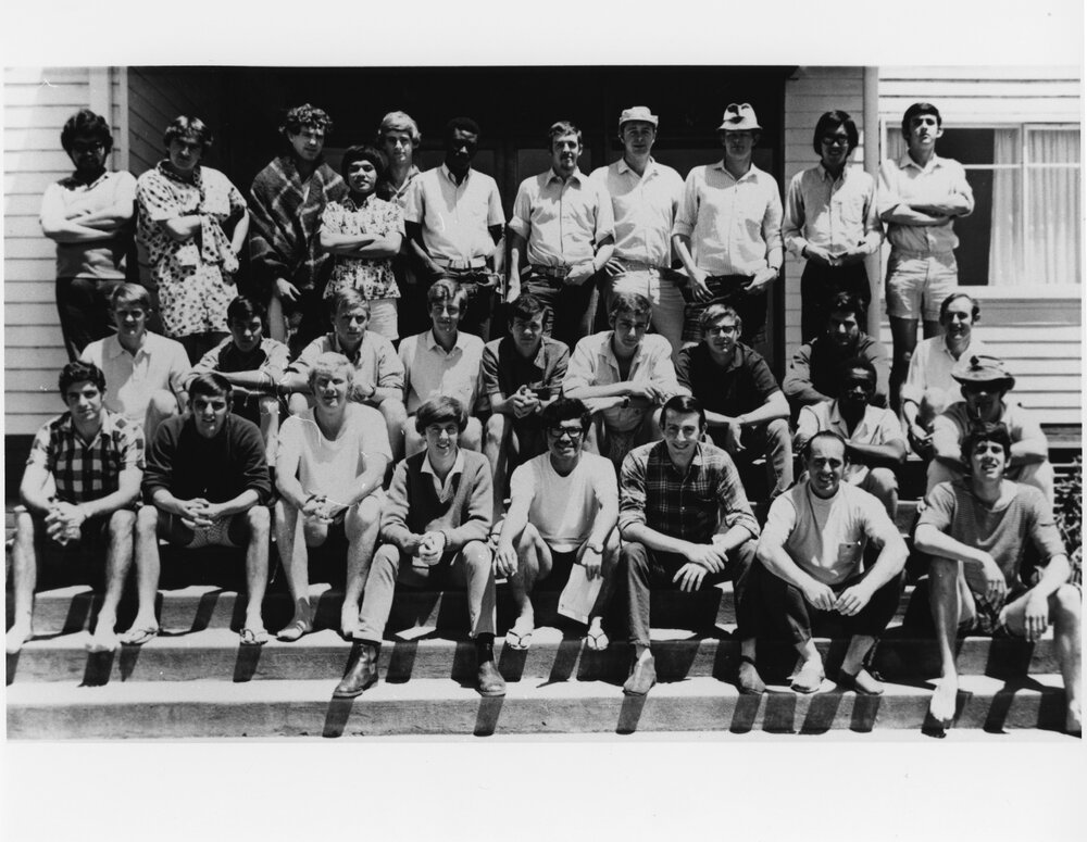 Students outside Wright College, UNE