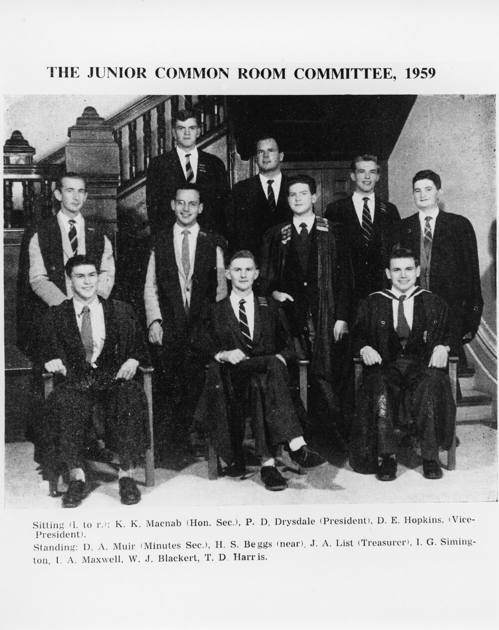 Wright College Junior Common Room Committee, 1959