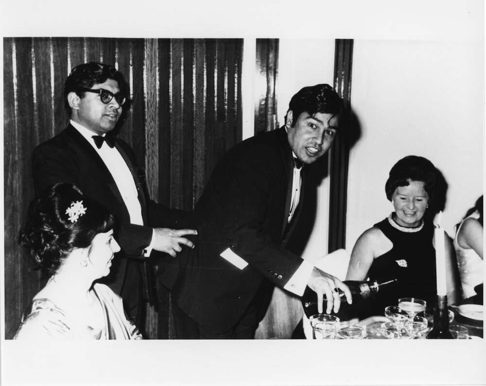 Wright College party, pouring drinks