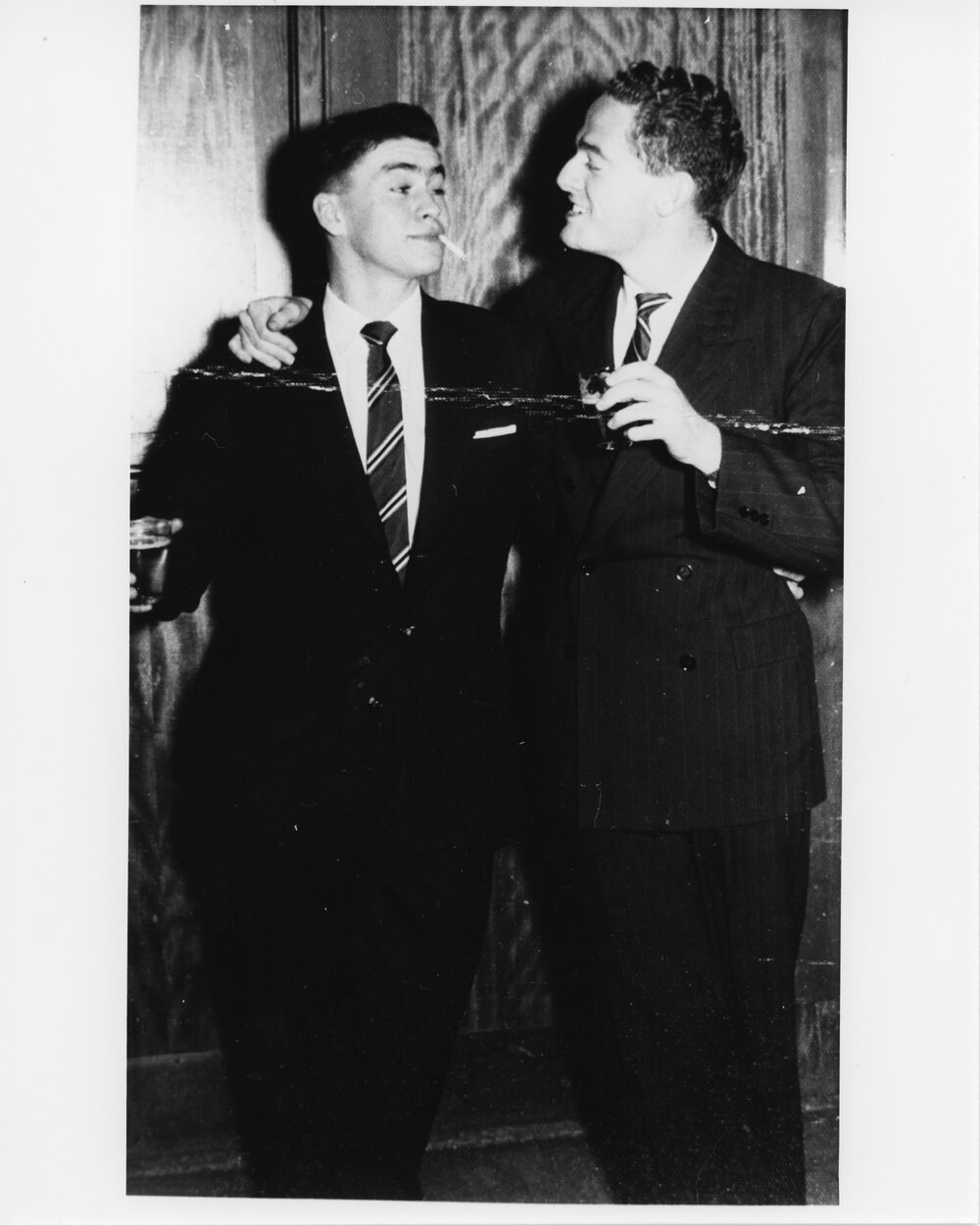 Two men at a Wright College party