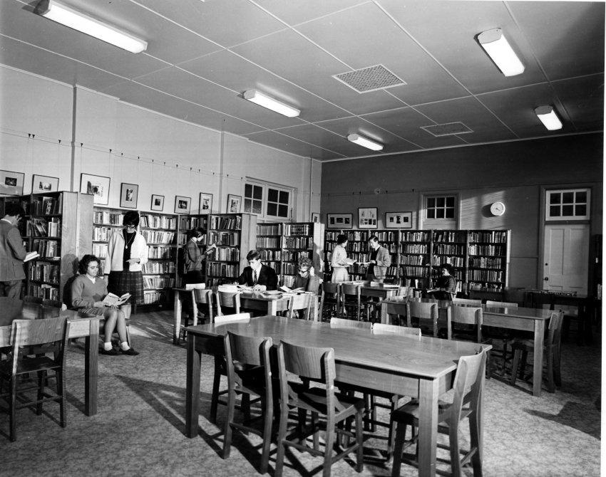 Armidale Teachers' College, students at work in the original library
