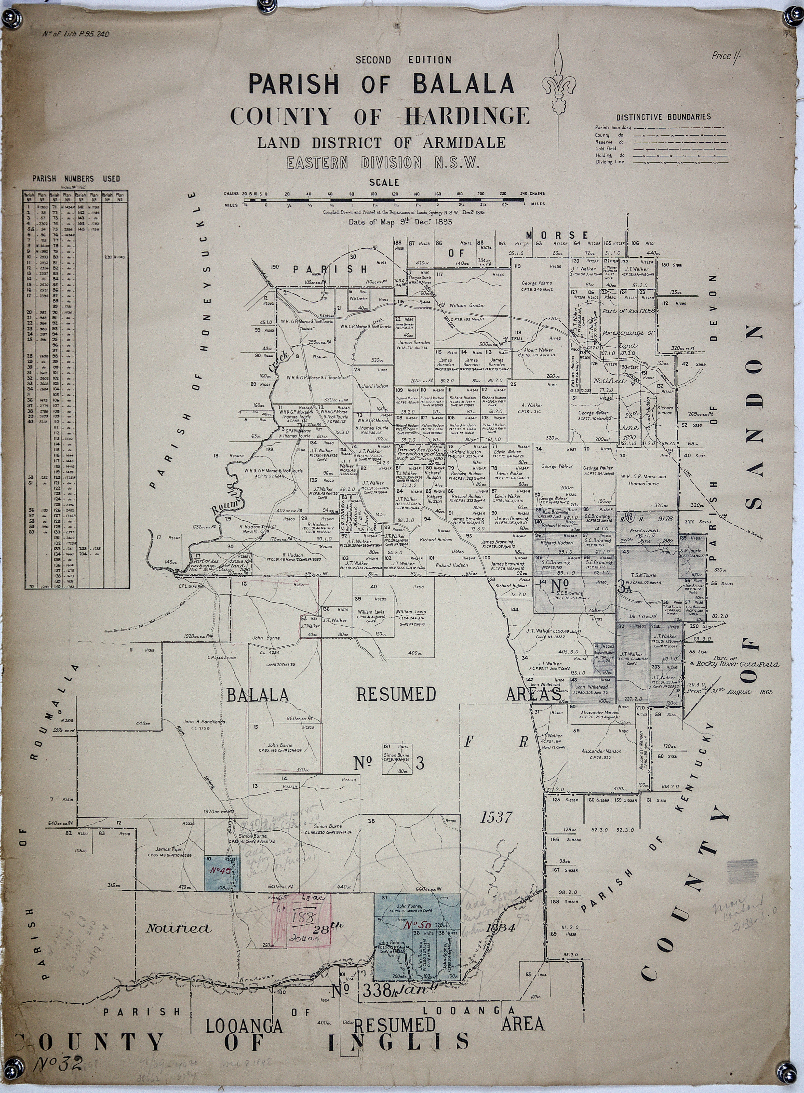 Parish of Balala County of Hardinge Land District of Armidale, 1895