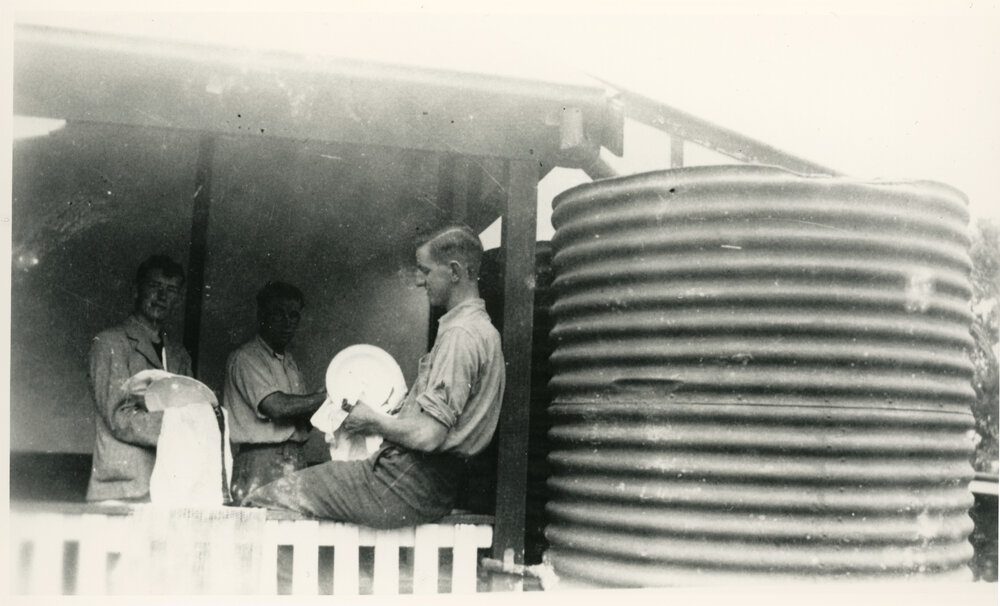 Washing-up, Geology excursion, Crescent Head, 1941