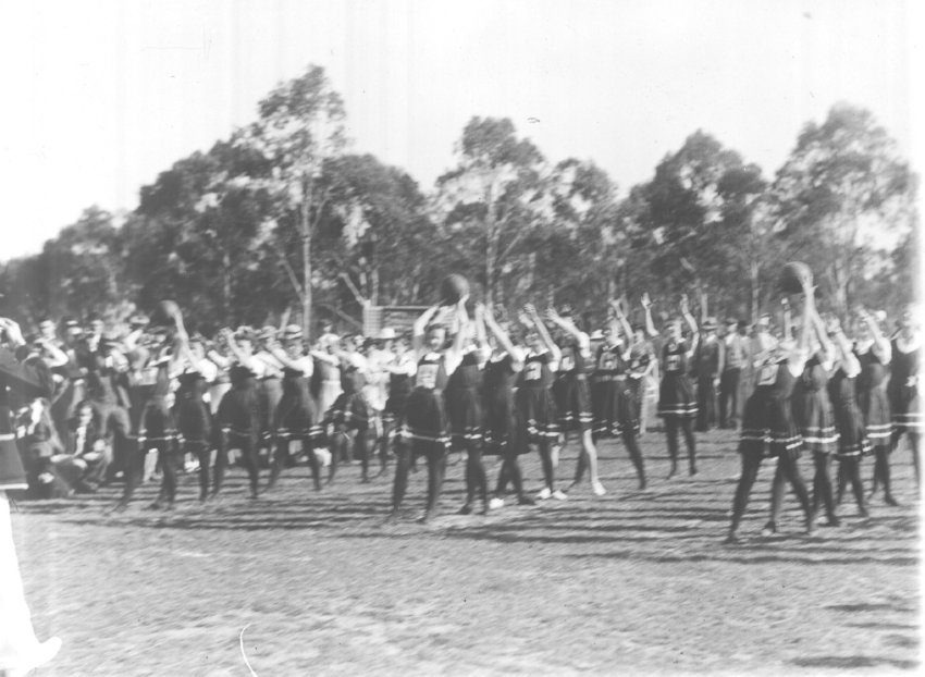 Armidale Teachers' College Inter-House Overhead ball at the Annual Athletics Carnival, c.1935