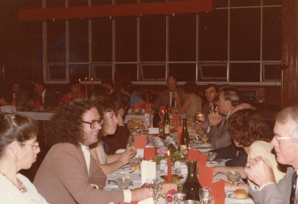 Smith Richardson&rsquo;s farewell dinner at Wright College Dining Hall, 1983