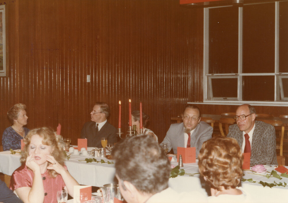 Smith Richardson&rsquo;s farewell dinner at Wright College Dining Hall, 1983