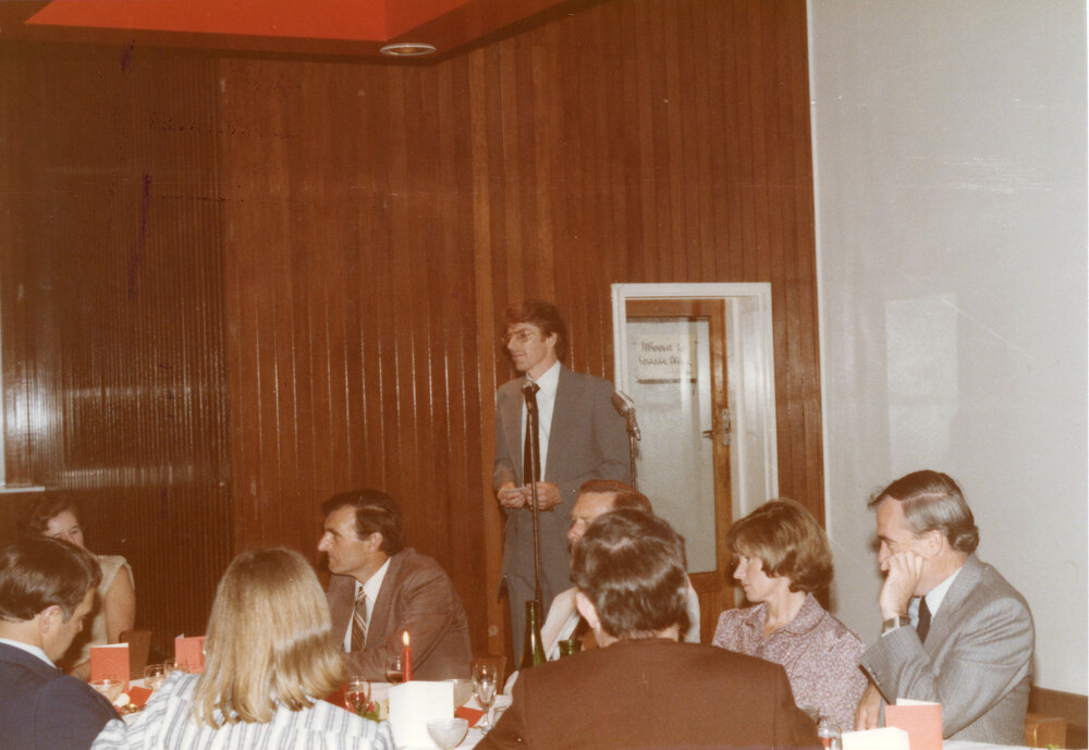 Smith Richardson&rsquo;s farewell dinner at Wright College Dining Hall, 1983
