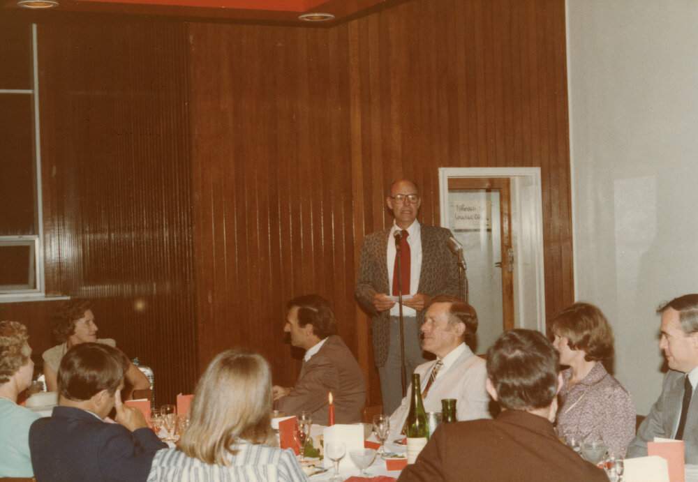 Smith Richardson&rsquo;s farewell dinner at Wright College Dining Hall, 1983