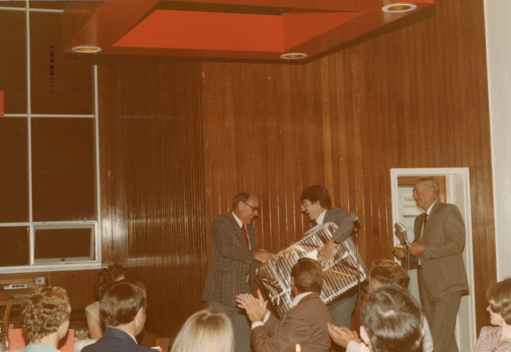 Smith Richardson&rsquo;s farewell dinner at Wright College Dining Hall, 1983
