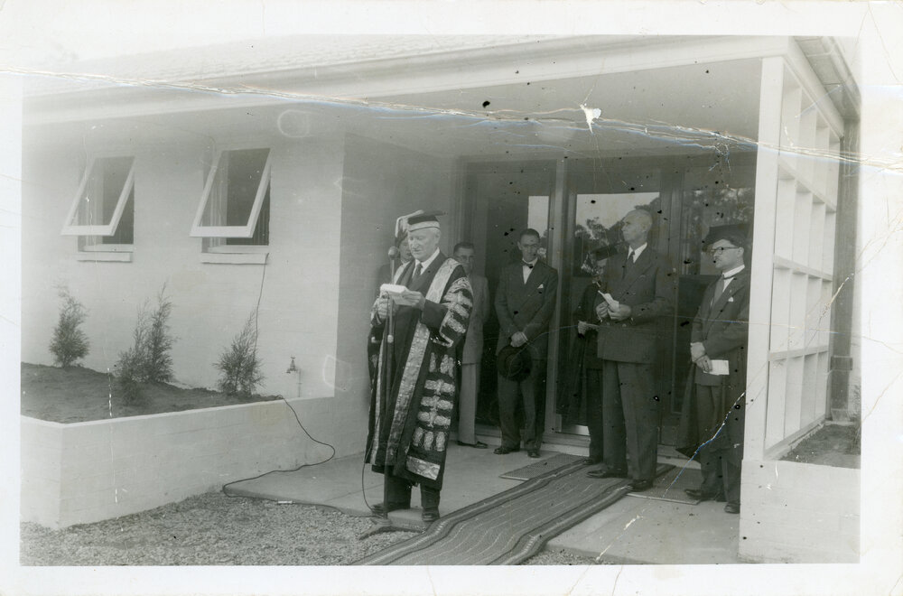 Opening of the T.R. Forster Memorial Union by G.E. Forster, University of New England, 1956