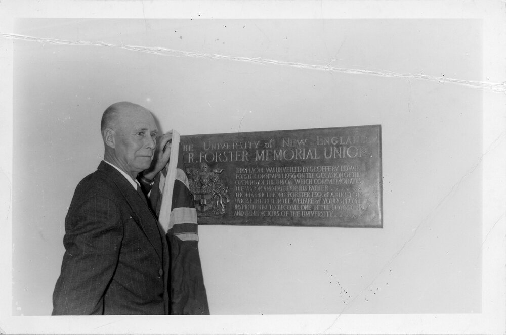 Opening of the T.R. Forster Memorial Union by G.E. Forster, University of New England, 1956