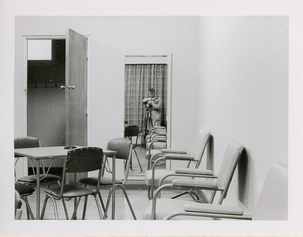 Union Complex UNE, interior views of four common rooms, 1956