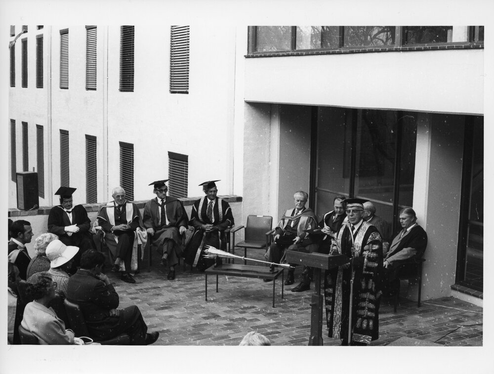 Sir Frank Kitto (Chancellor) an adress at the opening of Economics