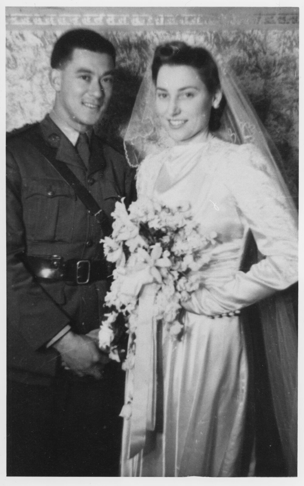 Trevor and Mary Jack on their wedding day, 1 September 1945