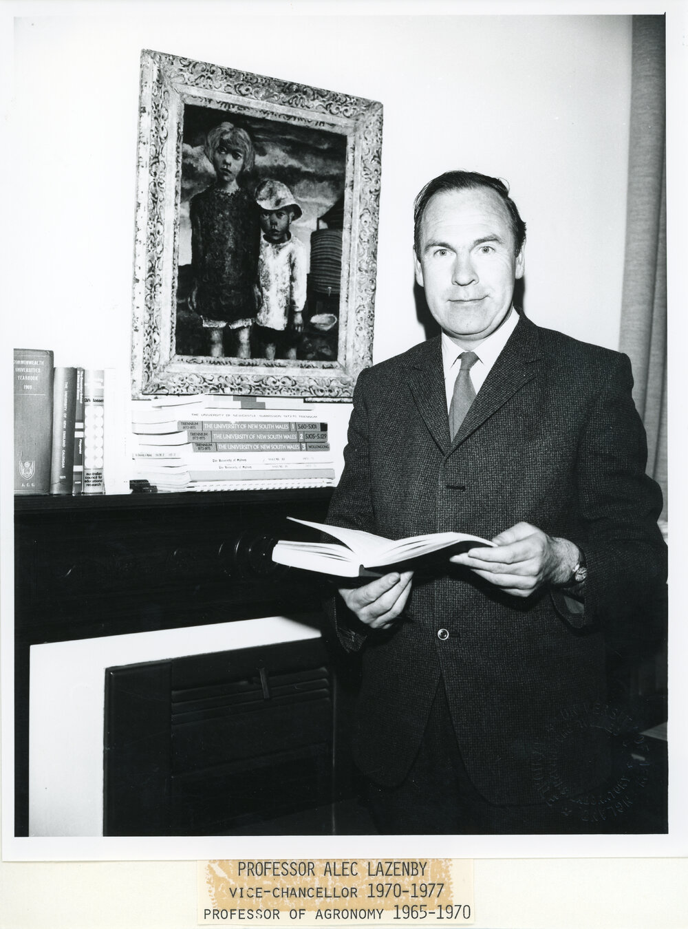Professor Alec Lazenby, Vice-Chancellor 1970-1977, Professor of Agronomy 1965-1970