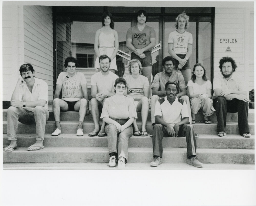 Wright College students in front of Epsilon Block