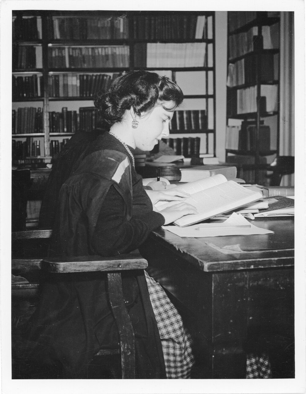 Student studying in a Library