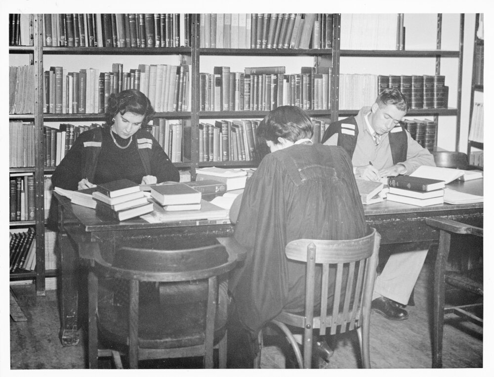 UNE students studying in a Library