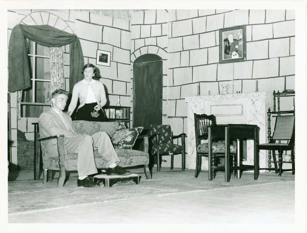 David Bluford and Dianne Beams on a theatre set