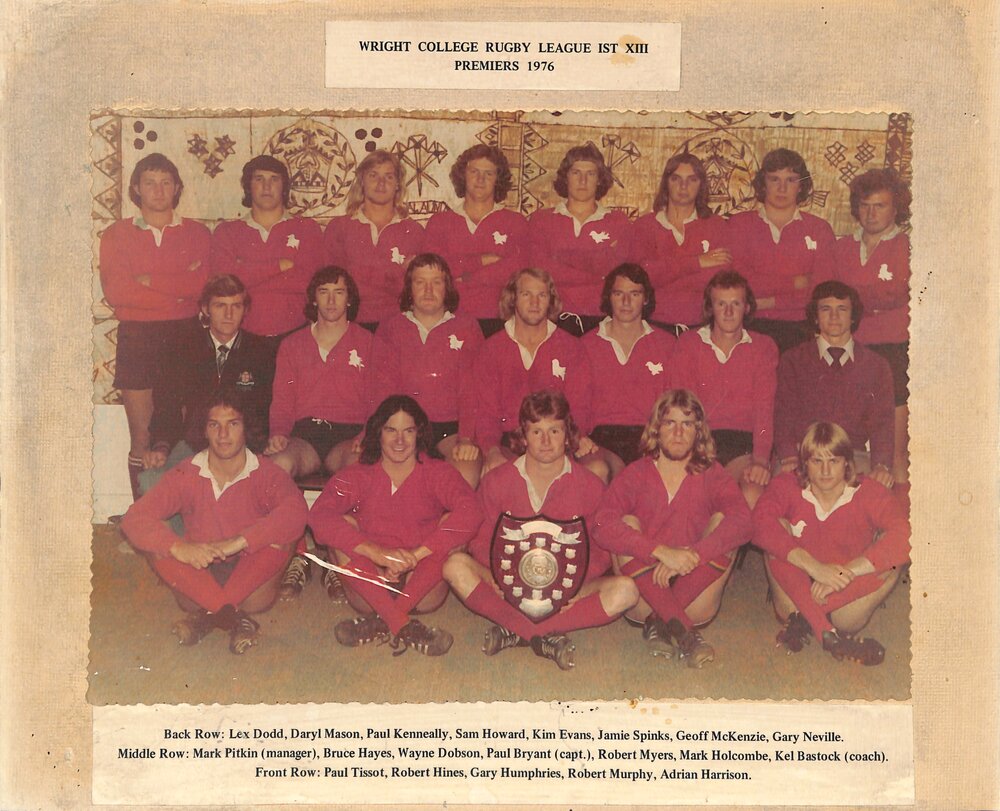 Wright College Rugby League 1st XIII Premiers, 1976