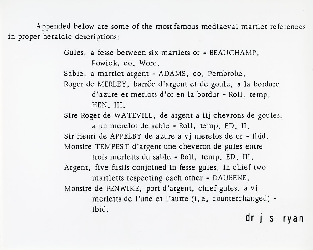 Famous medieval martlet references
