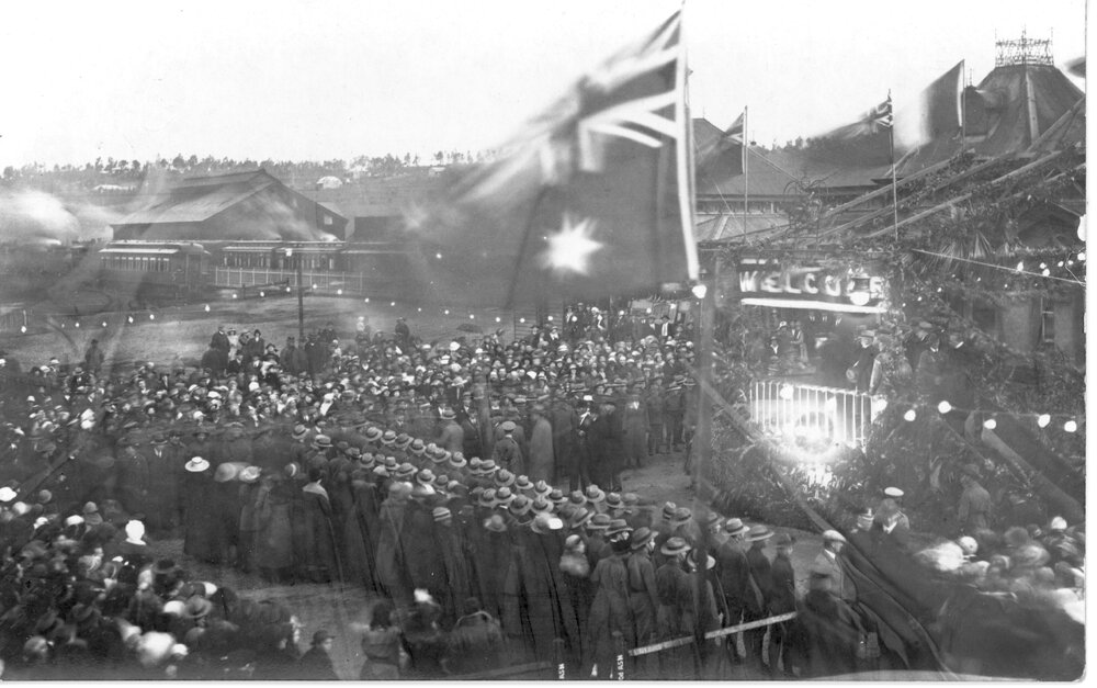 Reception for H.R.H. Prince of Wales at Railway Station