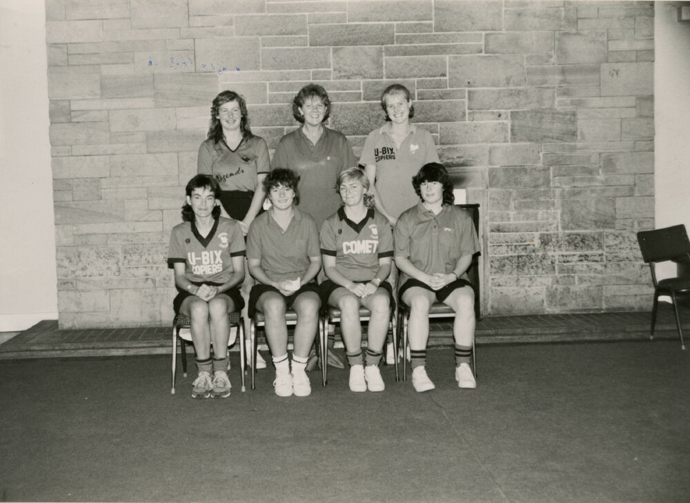 Women's indoor netball team, Wright College, 1986