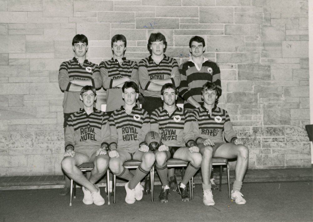 Rugby 7's in league jerseys, Wright College, 1986