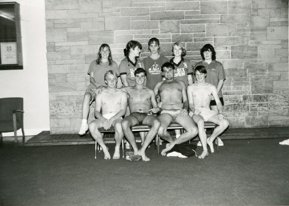 Mixed water polo team, Wright College, 1986