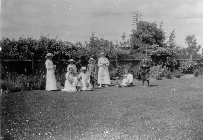 Photo of a group playing croquet
