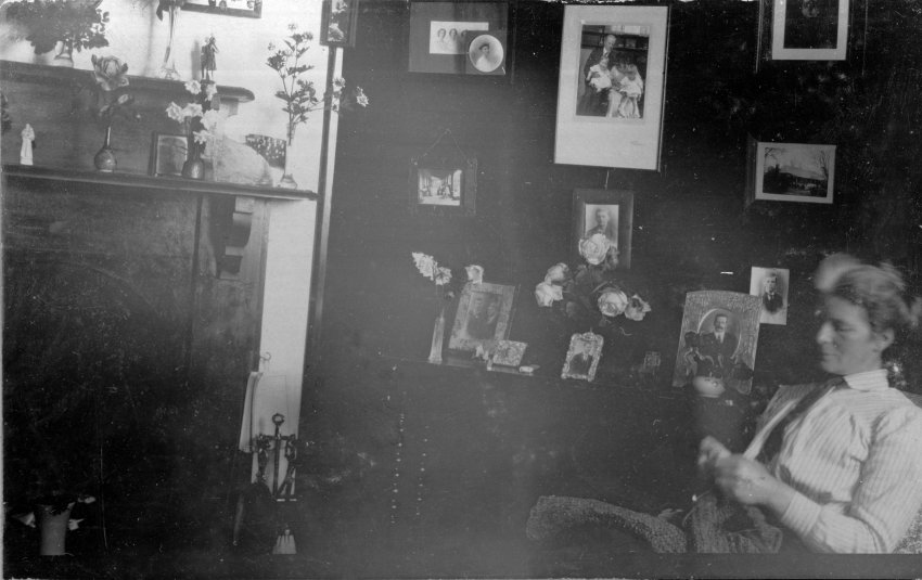 Woman knitting, Booloomimbah