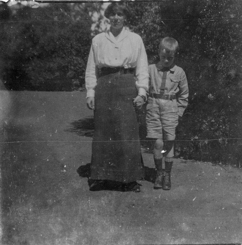 Photo of an unidentified woman and boy